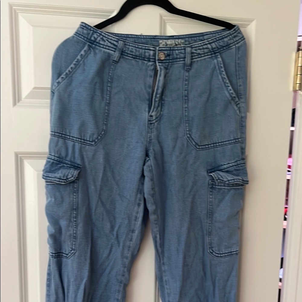 Rewash Blue Cargo Jeans Relaxed Fit